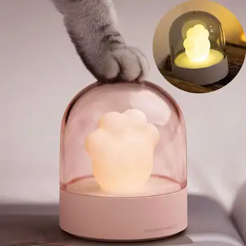 

Mini Rechargeable USB Night Lamp Cartoon Cute Cat Claw Shape Bedside Musical Lamp Cats Paw Lamp for Children Gift