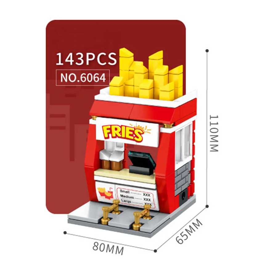 Sembo Blocks City Street View  Shoes  Fast Food Phone KTV Pizza Coffee  Building Blocks MOC Bricks Kids DIY Toys Sets  (8)