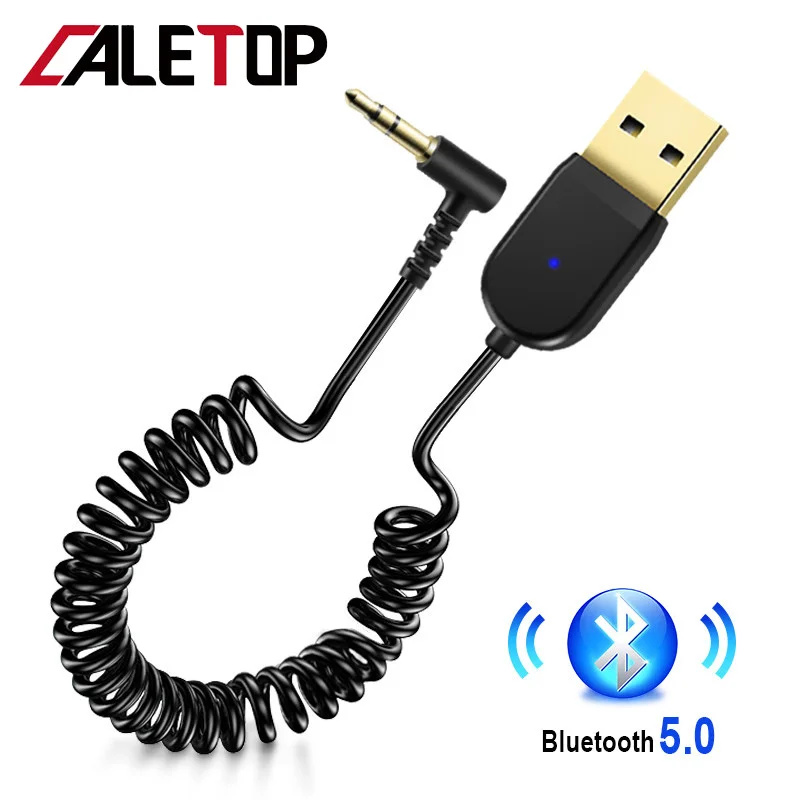 

Bluetooth 5.0 Receiver Adapter Dongle For Car 3.5mm Jack Aux Stereo Audio Wireless Receiver for Speakers Car Kit with 1.2m Cable