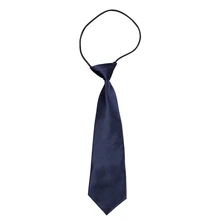 Kids Children Solid Blue Neck Tie Polyester Necktie