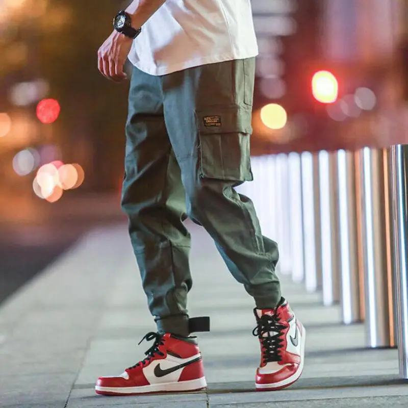 

2019 New Autumn Jogger Pants Men Cargo Pants Multi-pocket Elastic Waist Harem Pant Hip Hop Casual Trousers Joggers Male
