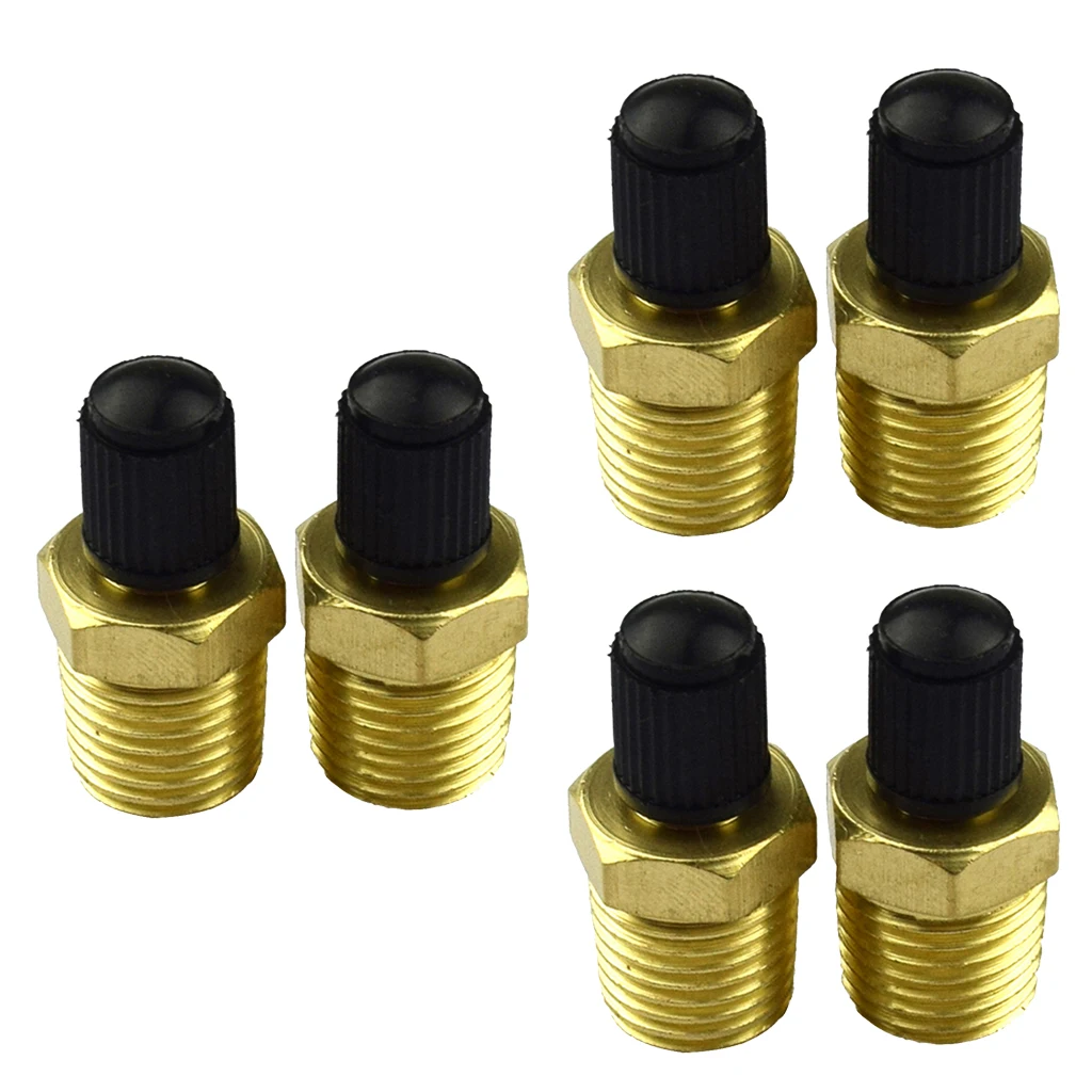 6Pcs 1/4 Inches Brass + Plastic Air Compressor Tank Fill Valve 300 Psig Max