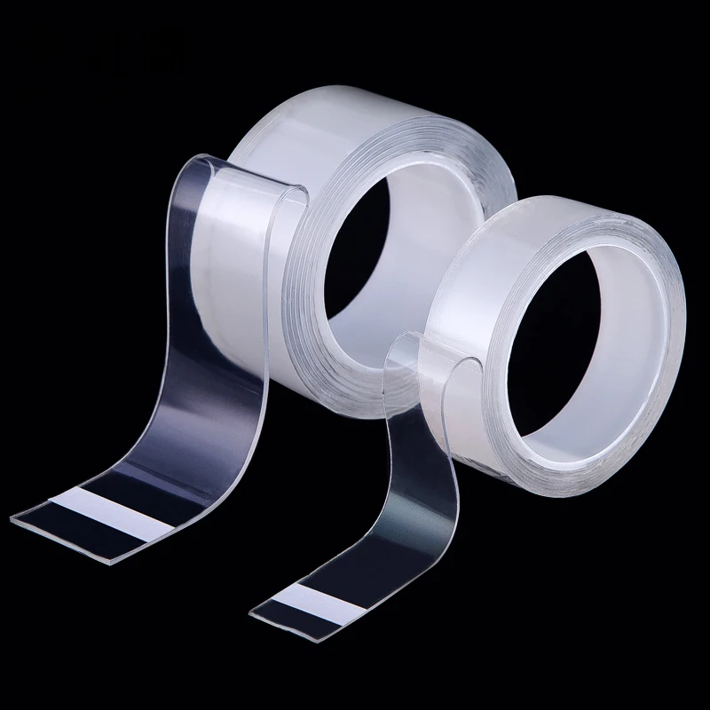 

30mm Nano Adhesive Free Tape Repeat Paste 1mm/2mm Thickness 3 Meters/5 Meters Tape Per Roll High Transparent(2 Rolls)
