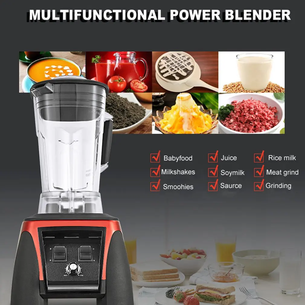 220V/110V 3HP BPA FREE 2L 2200W Professional Smoothies Power Blender Food Heavy Duty Mixer Juicer Food Processor