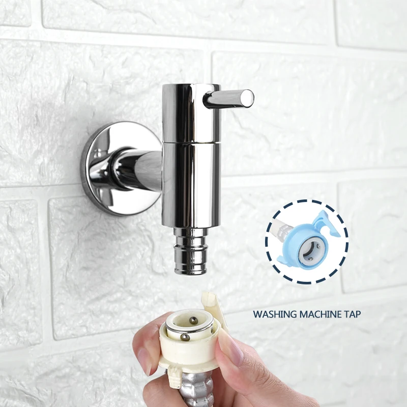 Outdoor Garden Wall Mounted Extra Long Mop Washing Faucet Bathroom Washing Machine Water Tap Solid Brass Single Cold Sink Faucet