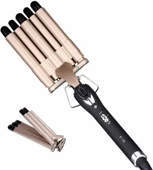 

Magic rotating 38mm Hair Curling Wand Ceramic Tourmaline five Barrel automatic salon Hair Curler Irons Titanium Hair waver iron