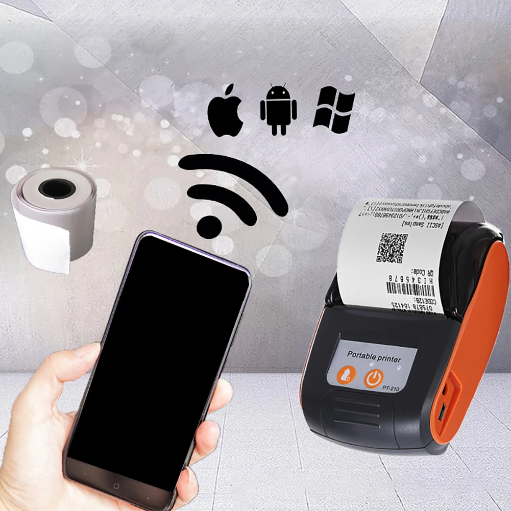 

Mini 58mm Bluetooth Wireless Thermal Receipt Printer for Smartphones Bill Machine Shop Printer for Android iOS Windows for Home