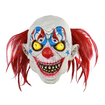 

1Pc Halloween Clown Mask Prank Terrifying Headgear Head Cover For Horror Party April Fool'S Day