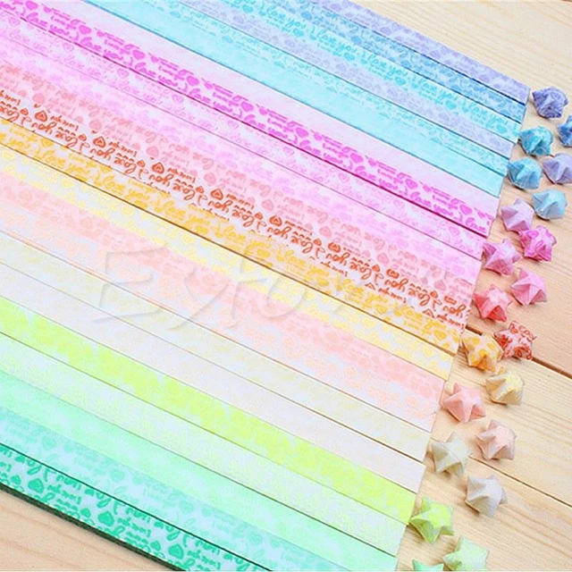 300 Pcs Star Folding Paper Strips Luminous Star Paper Origami