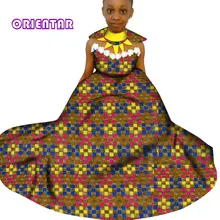 Африканские платья для детей, вечерние платья в африканском стиле с воском, бальное платье с чокер, колье с кисточками, детское платье принцессы для девочек, WYT293