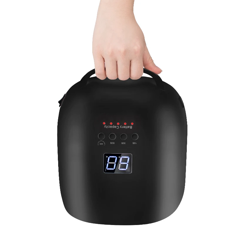 86W 휴대용 무선 충전식 전문가용 레드 라이트 LED UV 젤 네일 드라이어 경화 램프 (손잡이 포함)