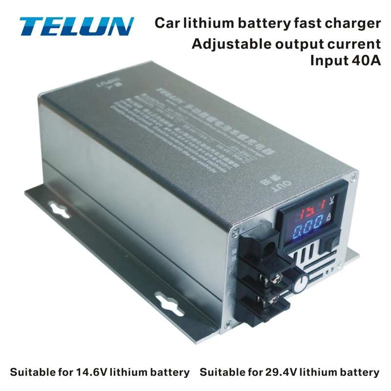 TELUN Input 40A car 12v 24V lithium battery fast charger suitable for 14.6V 15V 29.4V iron phosphate ternary | Обустройство дома