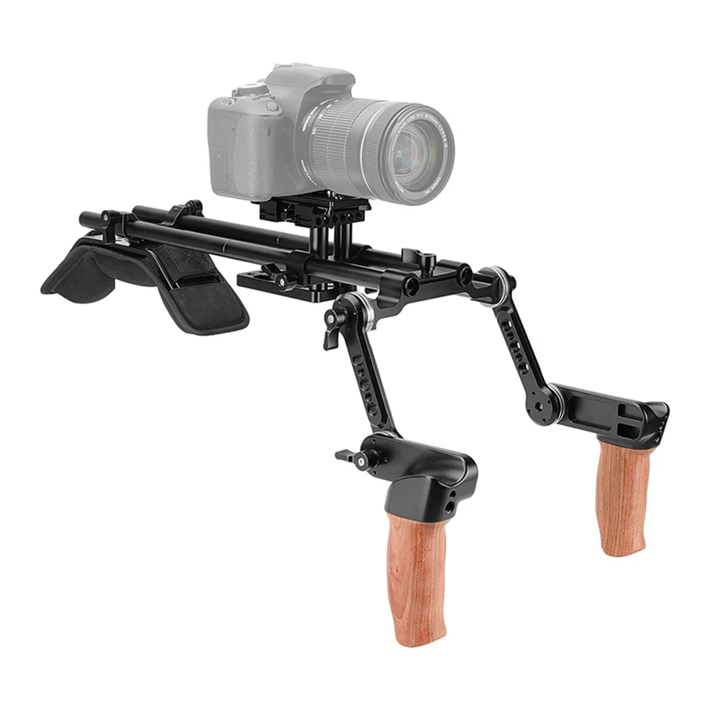 DSLR Camera/DV Camcorder Shoulder Mount Rig With Manfrotto Quick Release Plate &