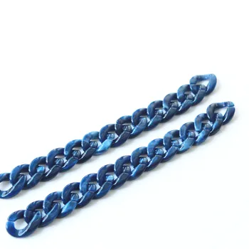 

100pcs Tiny Montana Marble Acrylic Curb Chain Links, Plastic Curb Chain Links, Open Link per Size 13mmx10mm Free Shipping