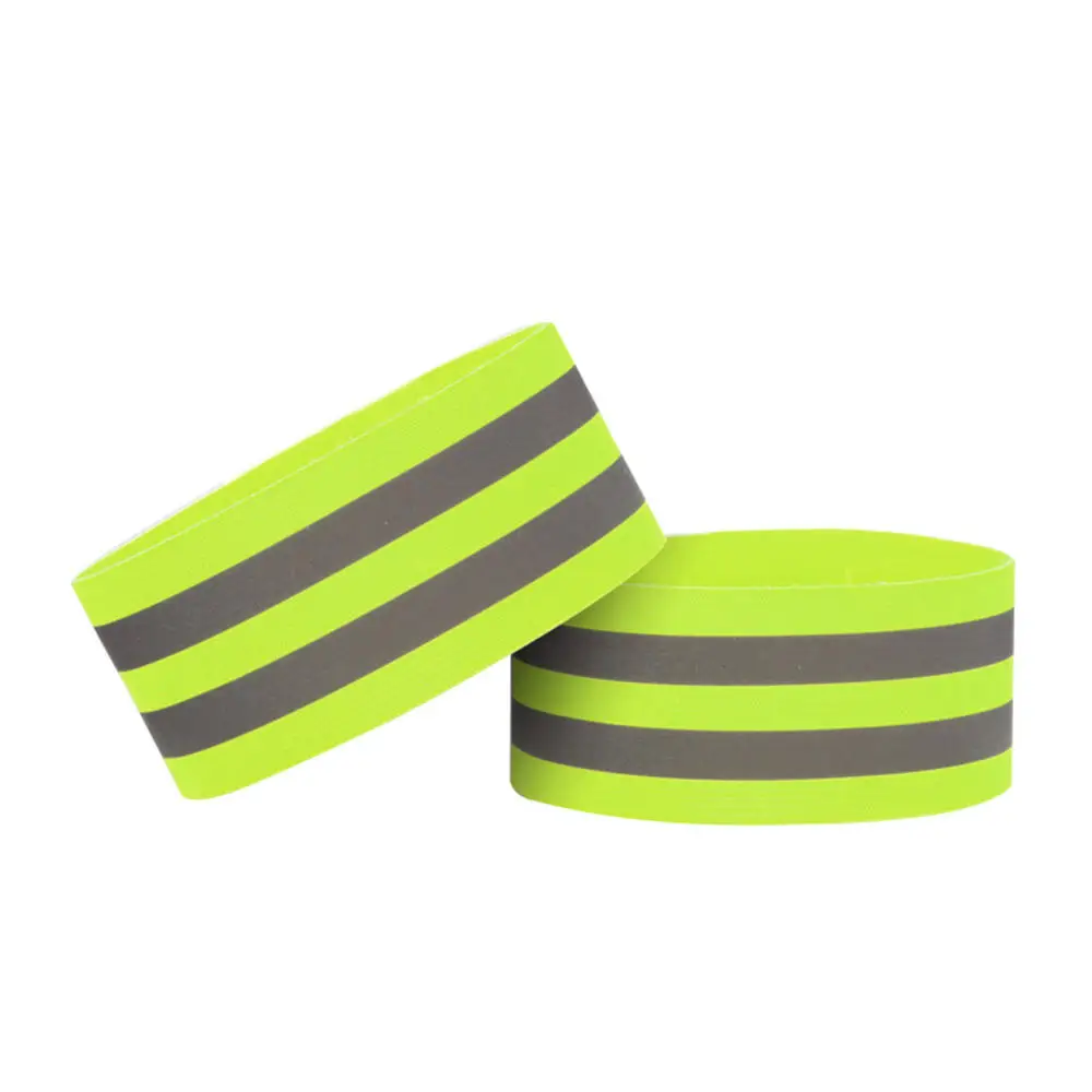 Bandas de advertencia amarillas reflectantes, brazaletes de seguridad, correas de tobillo ajustables para ciclismo, correr, 1 Uds.
