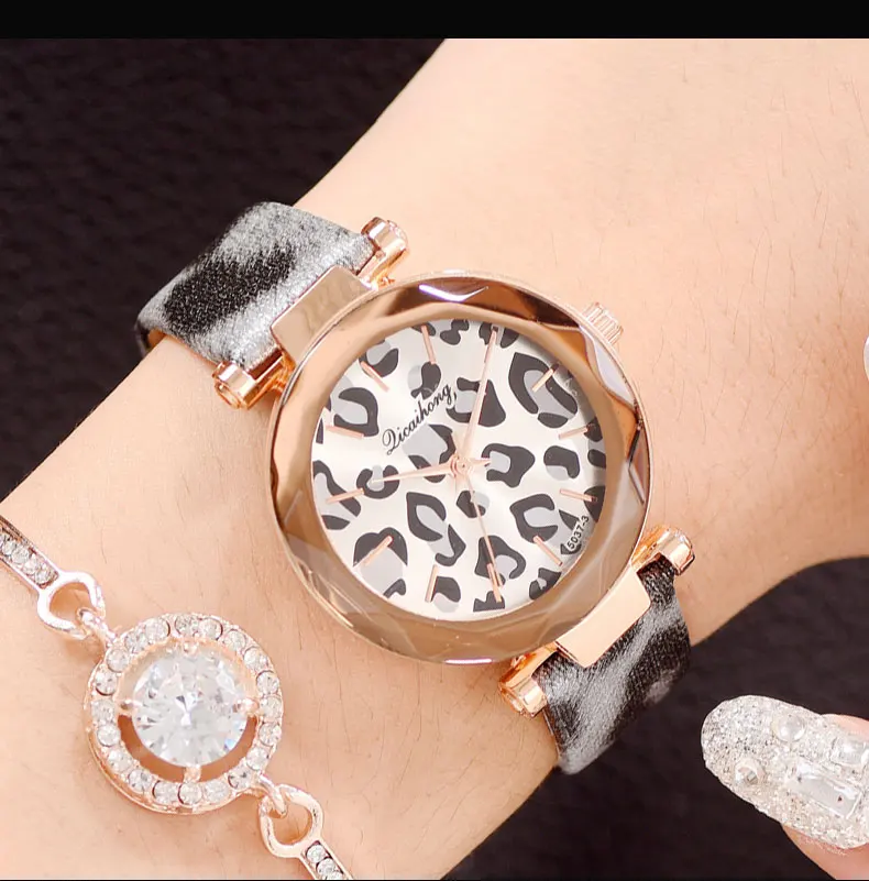 Montre Femme новые модные женские часы кожаная с леопардовым принтом аналоговые кварцевые часы женские наручные часы Reloj Mujer женские часы