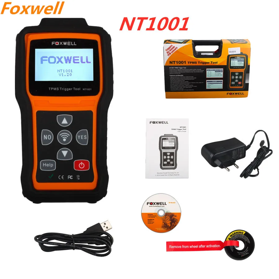 FOXWELL NT1001 TPMS триггер инструмент декодирование шин Датчик ID режим проверка РЧ ключ
