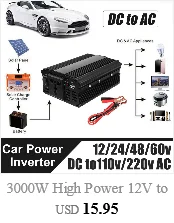 Новая автозапчасть для Портативный 2000W Мощность автомобильный инвертор автомобиля с ЖК-дисплей Дисплей 12 V-220 V автомобильный преобразователь Питание 4 Порты usb Лидер продаж