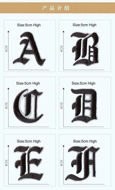 1Pc Gothic font Number Patches Black Embroidered Patches for Clothing Iron  On Patch Thermoadhesive Applique - AliExpress