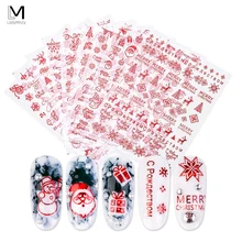 1 шт рождественские снежинки наклейки для ногтей 3D Санта-лось Слайдеры для ногтей Клей Рождественский подарок наклейки год наклейки для ногтей обертывание