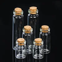 1PCS 5/10/20ml Wishing Bottle Glass Message Vials Jars with Lid Drifting Bottle Cork Stopper Mini Transparent Glass Bottle 1
