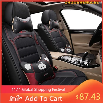 

ZHOUSHENGLEE Leather car seat cover For nissan almera kia spectra ssangyong actyon vw passat b5 b6 car styling auto accessories