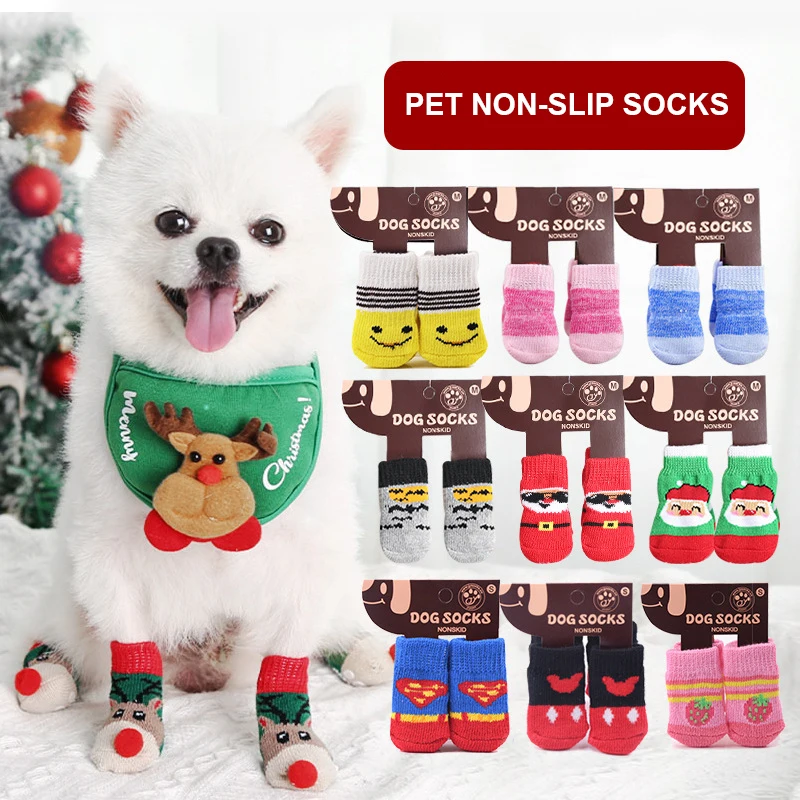 Christmas Dog Socks For Small Dogs Warm Soft Pet Knits Socks Cute