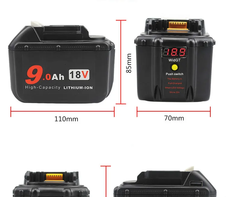 

New 9000mah 9.0Ah L-ion Battery for 18V makita Built-in Sony-vtc6 Batteries Inside