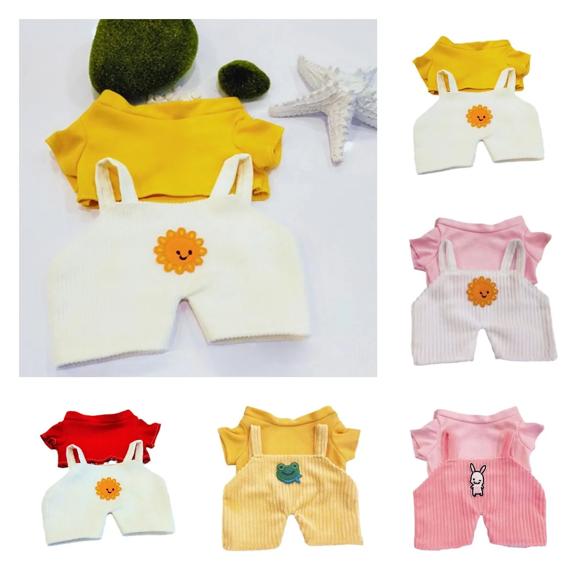 Lalafanfan Plush Boneca Roupas, Outfit bonito dos desenhos animados, T-shirt e calรงas, Stuffed Toy Acessรณrios, Duck Clothes, 30cm