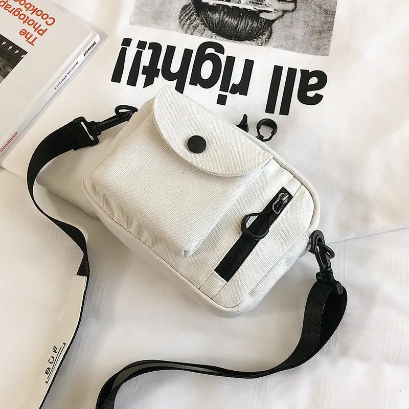 

Canvas Messenger Bag Women's Versatile Bag Trend Broadband Students 2019 New Style Korean-style Solid Color Casual Shoulder Bag