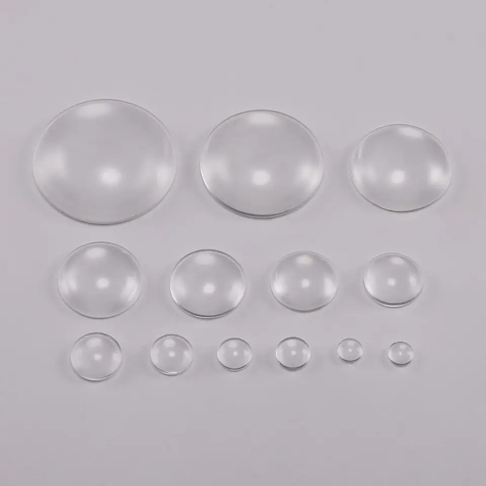 Cheriswelry 200 pezzi di vetro cabochon a forma di cuore in vetro trasparente e liscio, con retro piatto, piastrelle cabochon in vetro per la creazione di gioielli fai da te