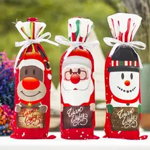 Рождественские украшения для винных бутылок, креативные Рождественские Сумки для вина, Санта-Клаус, снеговик, декор в виде оленя, вина, новогодние подарочные сумки, украшения