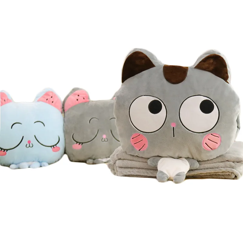 

Cute Cat Three-in-One Pillow Hand Warmer Airable Cover Office Napping Pillow Creative Gifts Send Children Girl'S