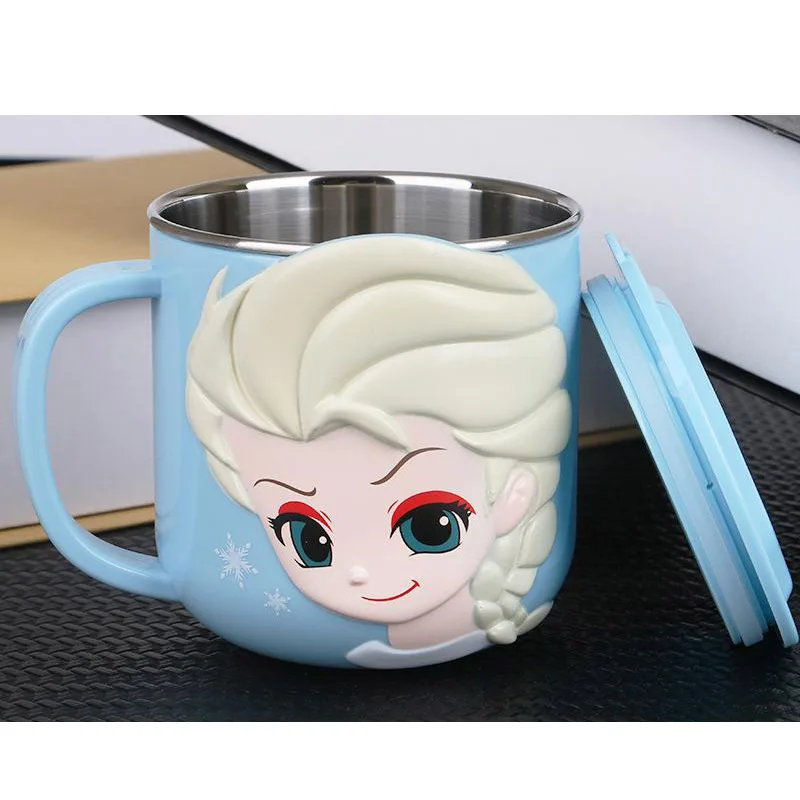 280mL Disney 3D Cartoon Water Cup 304 Stainless Steel Mug Children Milk  Coffee Drinkware with Lid Handle Office Home Mugs - AliExpress