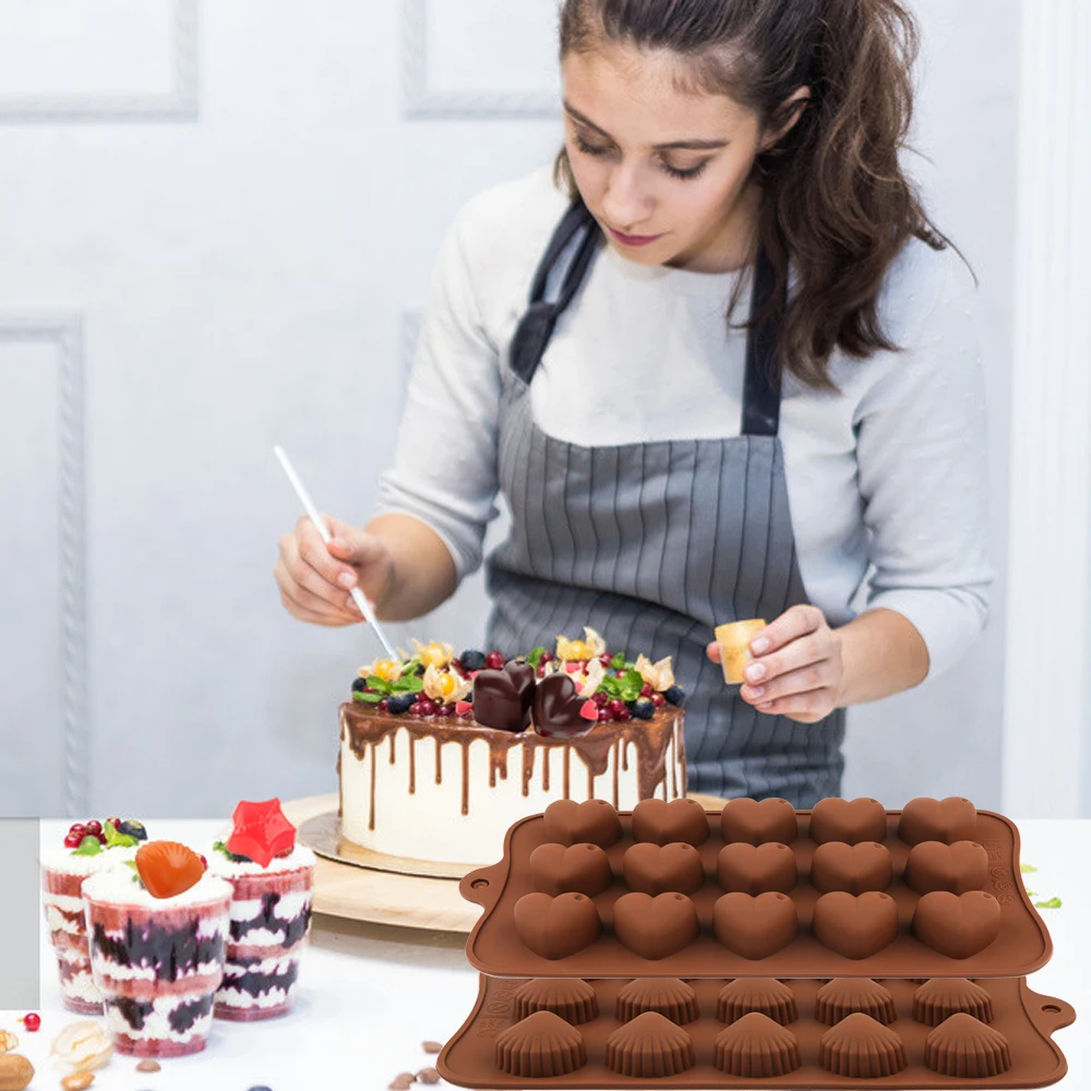 New Chocolate Molds Silicone Food Grade Non-stick Cake Baking Design Candy Mold SILICON 3D Mold Kitchen Gadget DIY