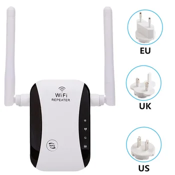 

US/EU/UK Plug Wireless Router Range Extender WiFi Repeater Signal Amplifier Wireless Plug Routers Networking Signal Booster