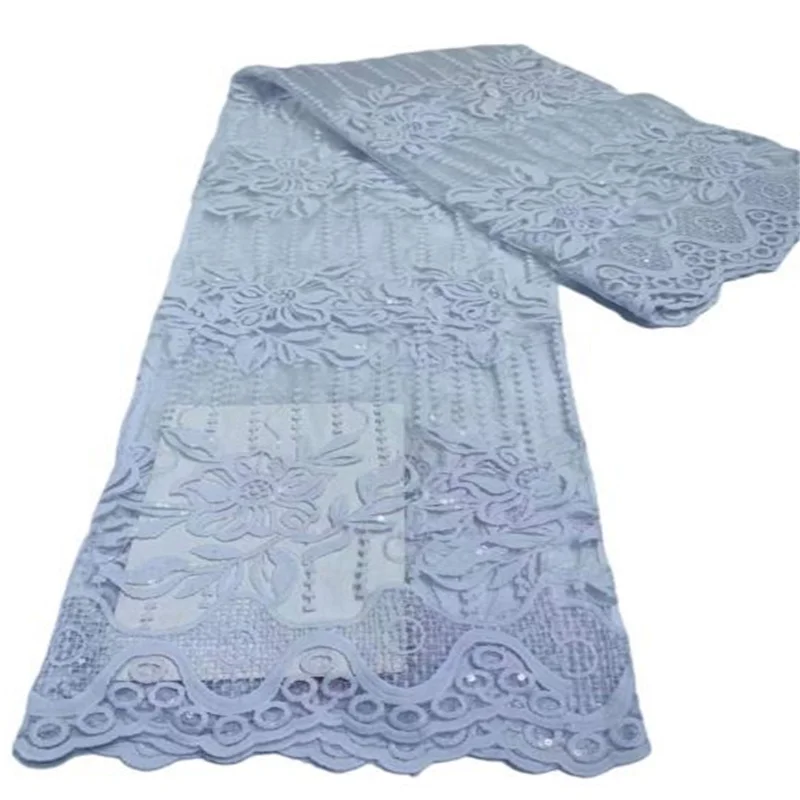 2021 High Quality African Lace Fabric Pure White French Net Embroidery Tulle For Nigerian Wedding Party Dress | Дом и сад