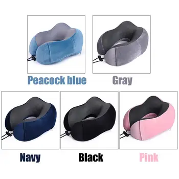 

U-Shaped U Shaped Memory Foam Neck Pillows oft Slow Rebound Space Travel Office Pillow Neck Cervical Healthcare Bedding