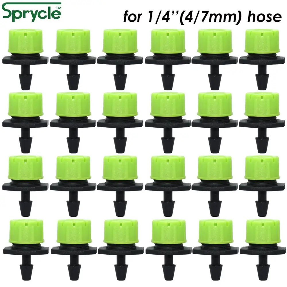 

SPRYCLE 50-800PCS Green 1/4'' Adjustable Dripper Drip Irrigation Watering Sprinkler Nozzles Emitter 4/7mm Hose Garden Greenhouse