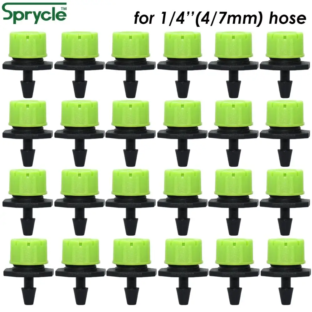Tanio Sprcycle 50-800PCS zielony 1/4 ''regulowany kroplownik nawadniania kropelkowego podlewanie sklep