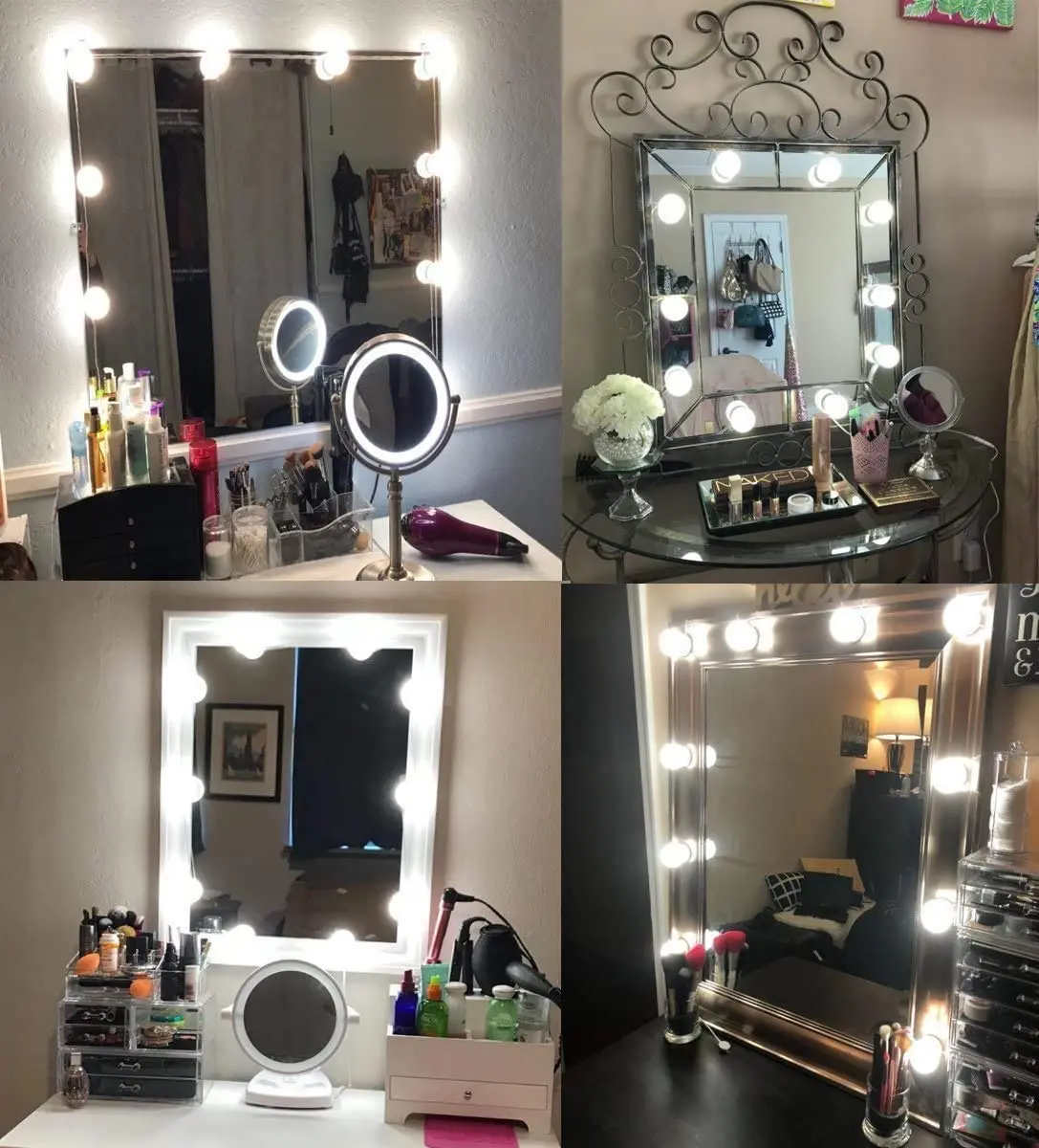 4/6/8/10/12/14pcs Makeup Mirror Light Set USB Dimmable Led Mirror Front Lamp for Bathroom Table Vanity Light Bulbs