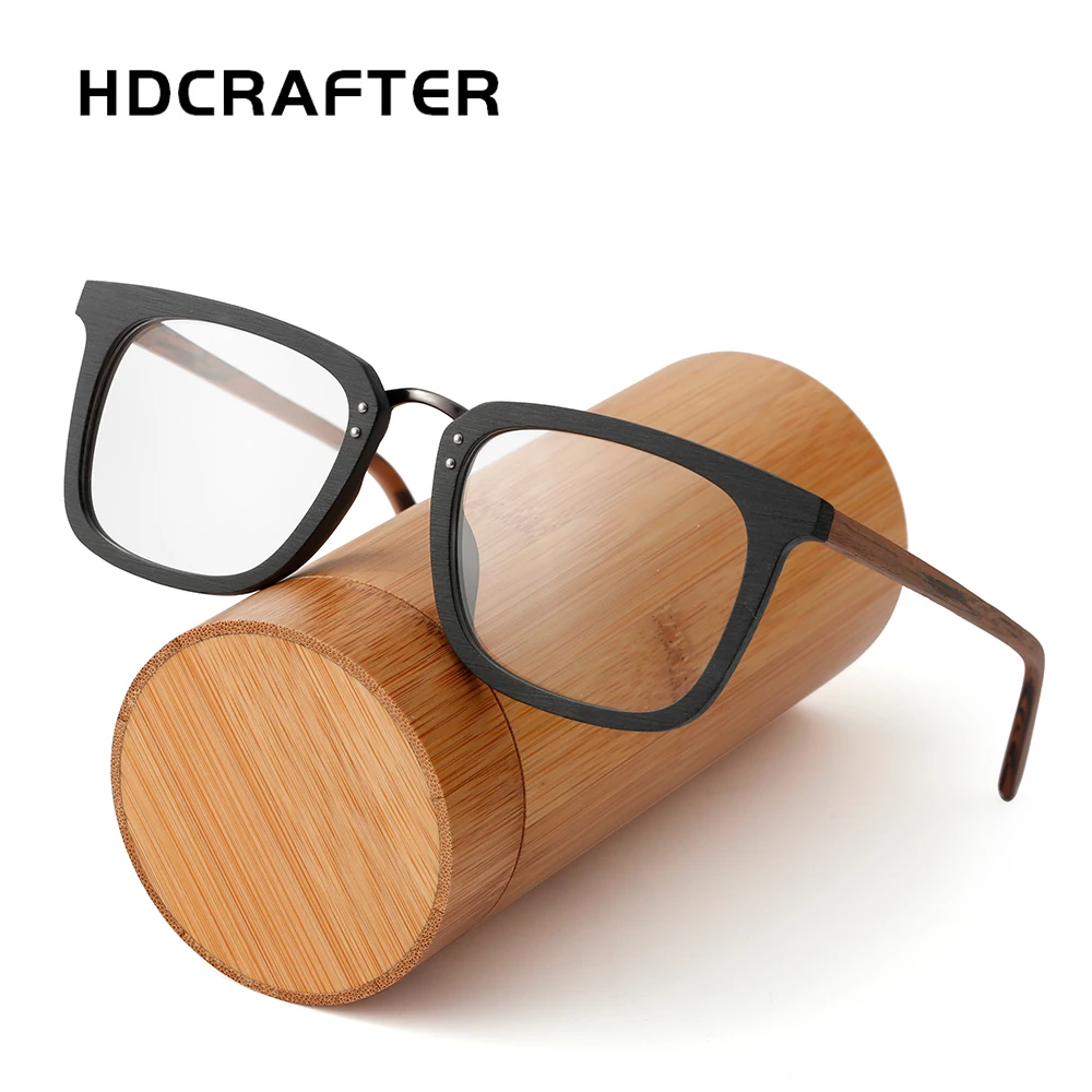 HDCRAFTER деревянная оправа для очков Мужская оптическая чтения с прозрачными