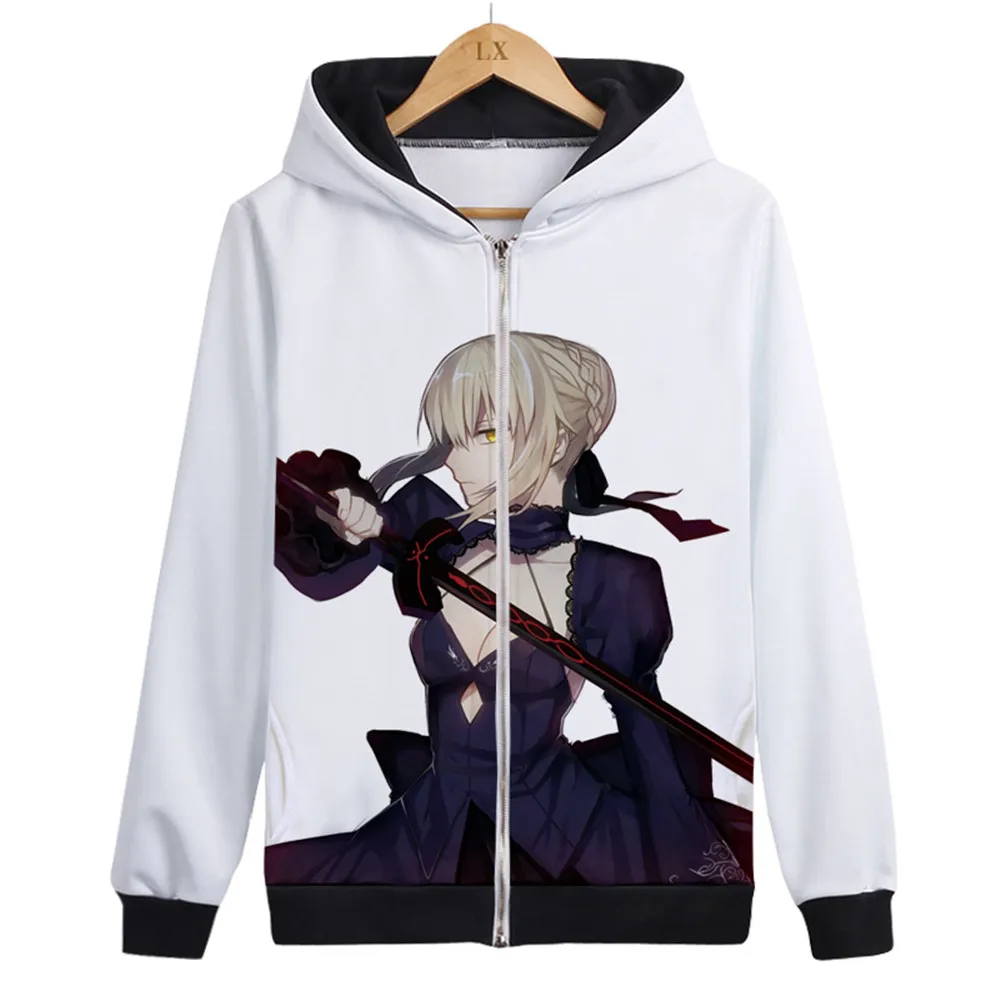 Fate/stay night Saber Лев толстовка на молнии с капюшоном Косплей Костюм Fate Zero унисекс утолщенная куртка Повседневная Толстовка уличная одежда