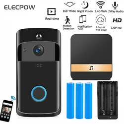 Elecpow – sonnette vidéo WiFi intelligente, sonnette de porte, caméra d'appel sans fil, interphone avec carillon, Vision nocturne, sonnette de porte pour téléphone 