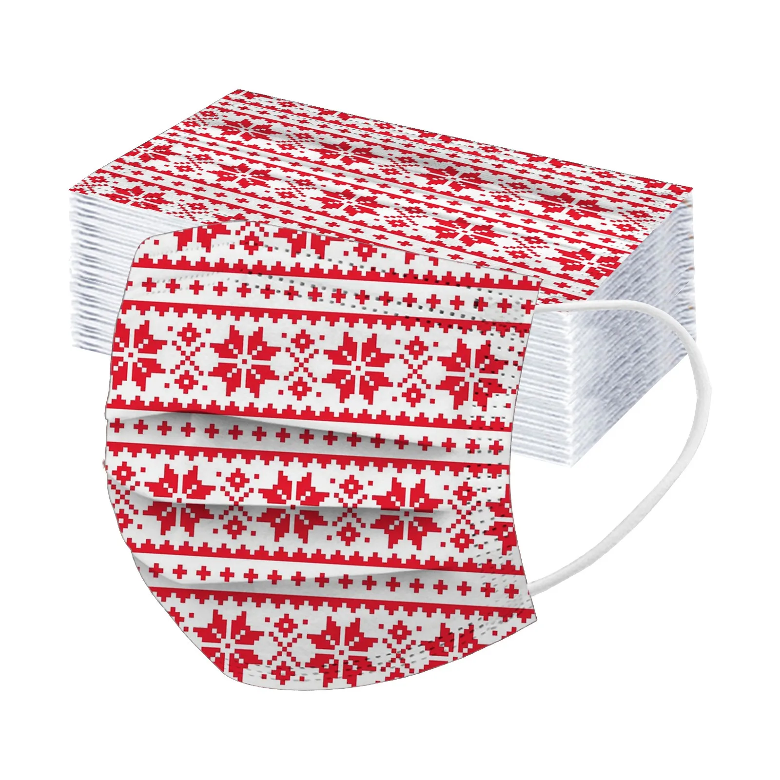 50pc Christmas Disposable Face Mask Adult Women Man Disposable Face Mask Industrial 3ply Ear Loop Mascarillas De Proteccion 4