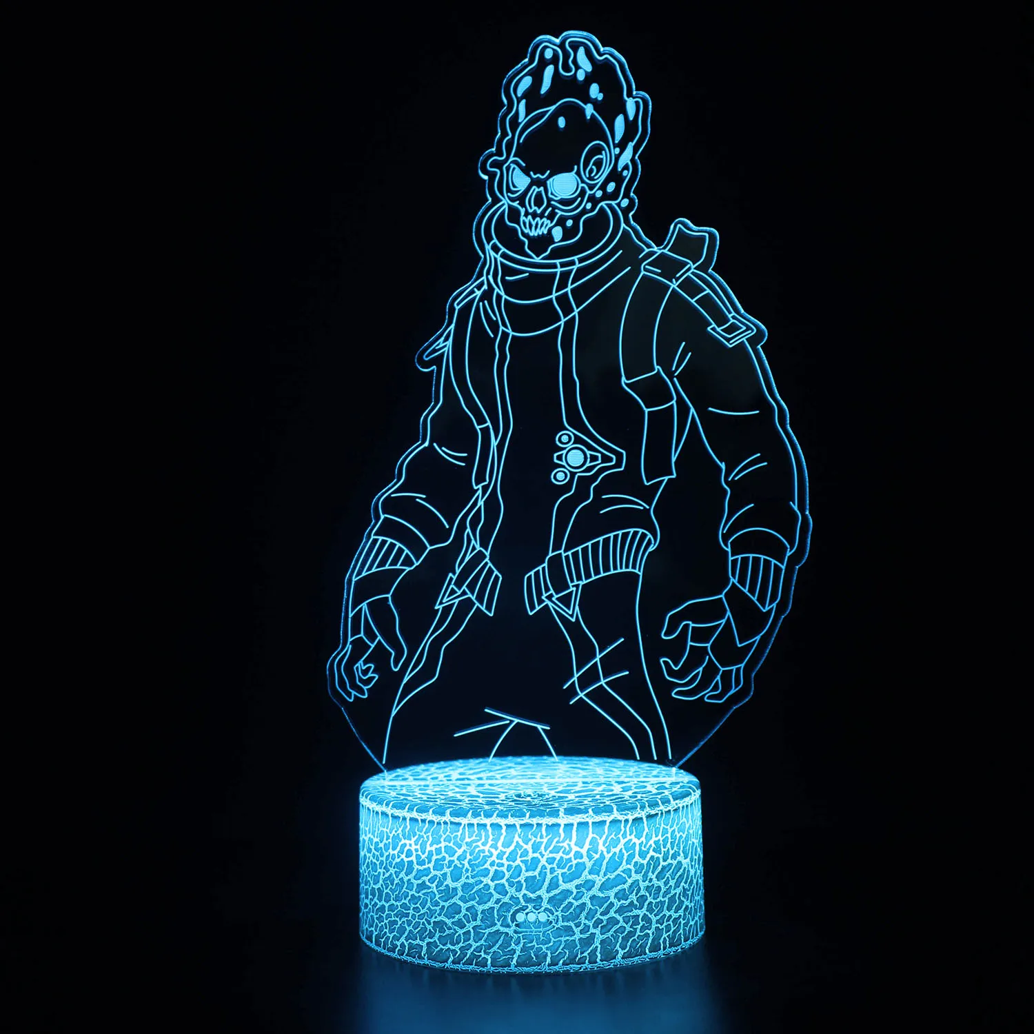 MY-1143 Fortress ночной Сезон 8 Ikonik кожа модель 3D иллюзия Лампа битва Royale украшения ночные огни Ikonik фигурка настольные лампы - Испускаемый цвет: MY-1143