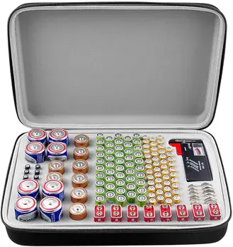 

Battery Organizer Storage Box with Battery Tester (BT168), Case Holder Bagfits for 140 Batteries AA AAA AAAA 9V C D Lithium 3V
