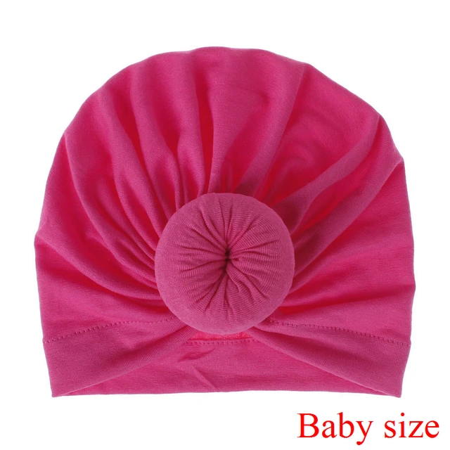 Fashion Mommy and Baby Cotton Round Ball Flower Hat Women Caps Girls Newborn Turban Knot Kids Adult Headwear Hair Accessories 18baby size