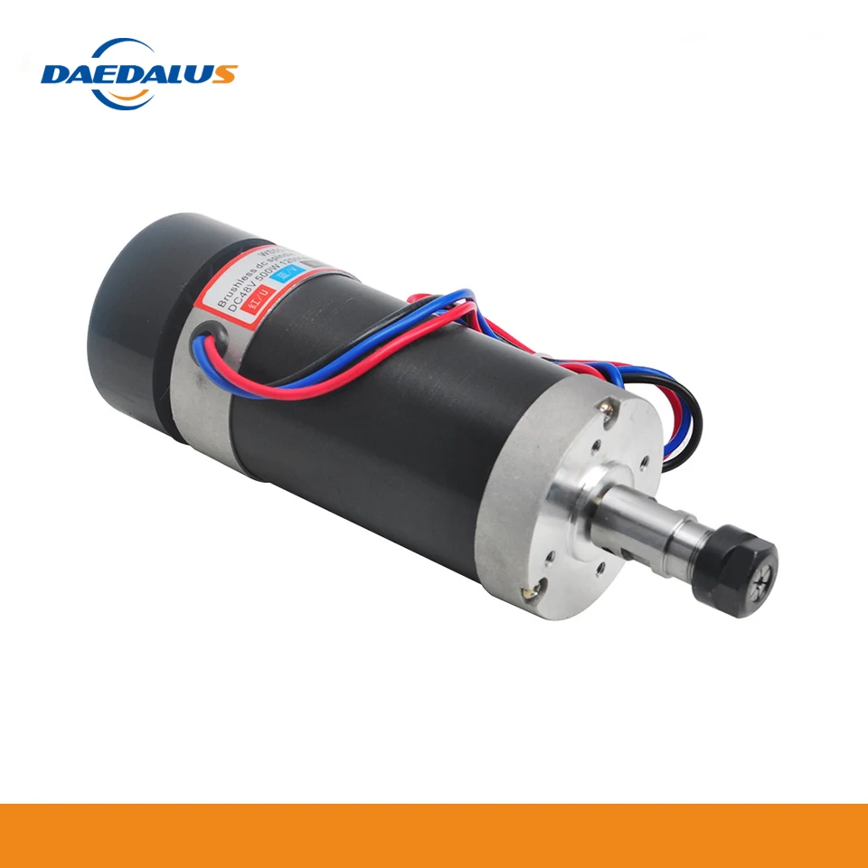 Cena Daedalus 500W bezszczotkowy wrzeciono chłodzone powietrzem DC 48V grawerowanie wrzeciona silnika ER16 Collet dla Mini tokarka CNC ploter narzędzie