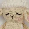 Crochet Sheep Rabbite Toy Set Comfort towel Baby Rattle Biting Ring Handmade Baby Teething Ring Stuffed Plush Toys Gifts 2